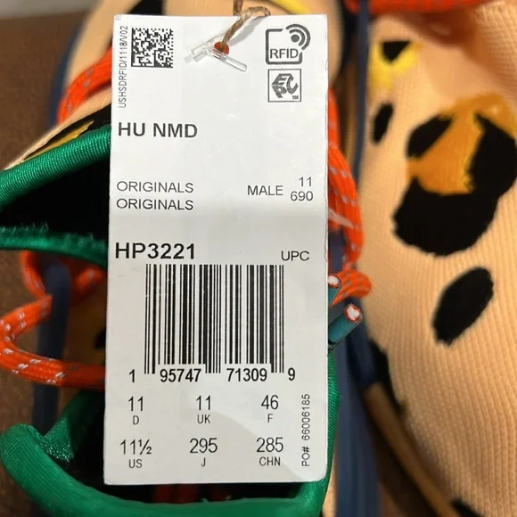 New Adidas Pharrell Williams Human Race NMD Animal Print Peach & Orange Sneakers
